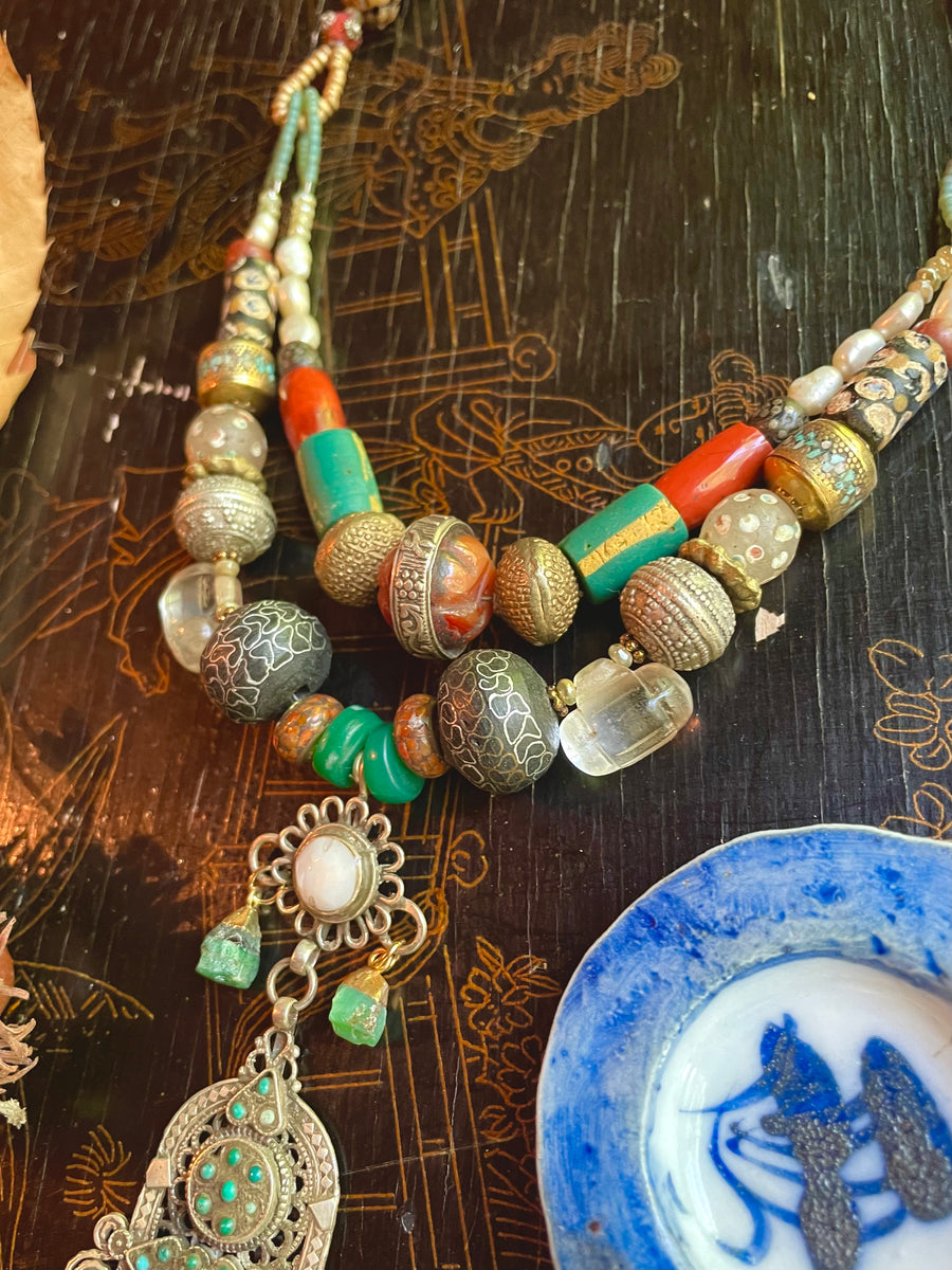 Nepal earring necklace
