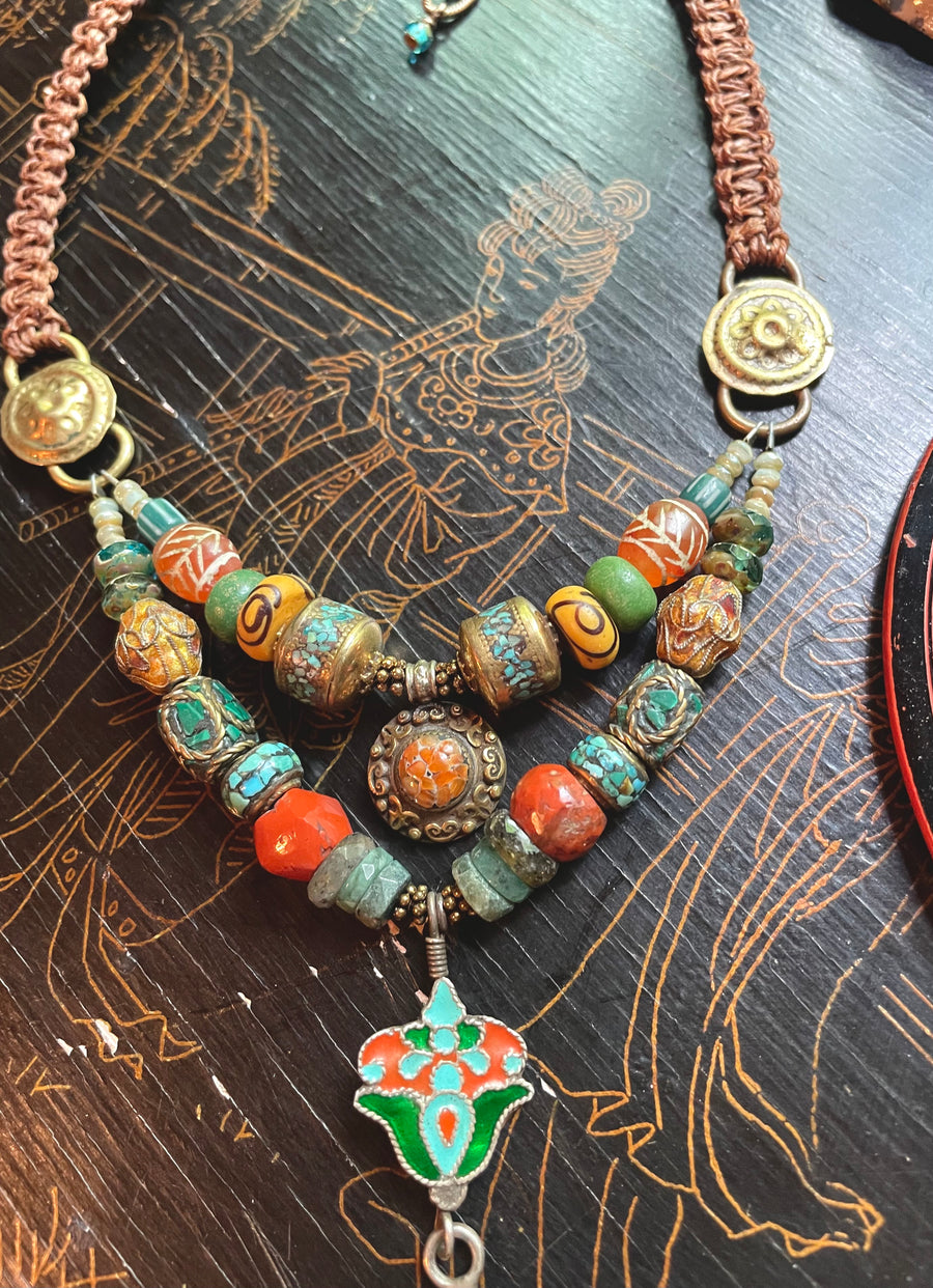 Green Coral Enamel Drop