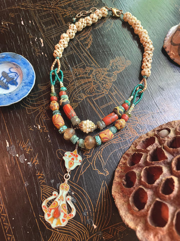 Mint Enamel Carnelian