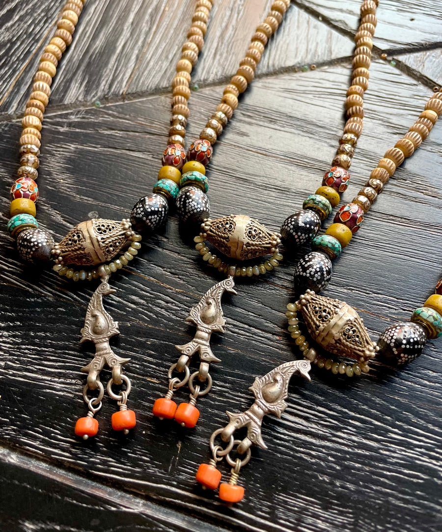 Yemen and India bird necklace