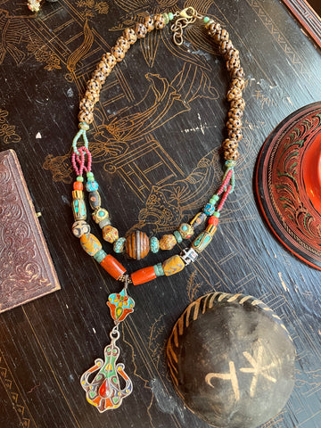 Carnelian enamel drop