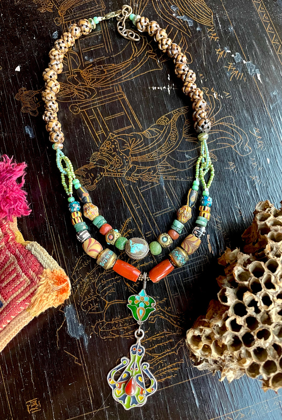 Blue Enamel Carnelian