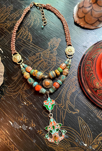 Green Coral Enamel Drop