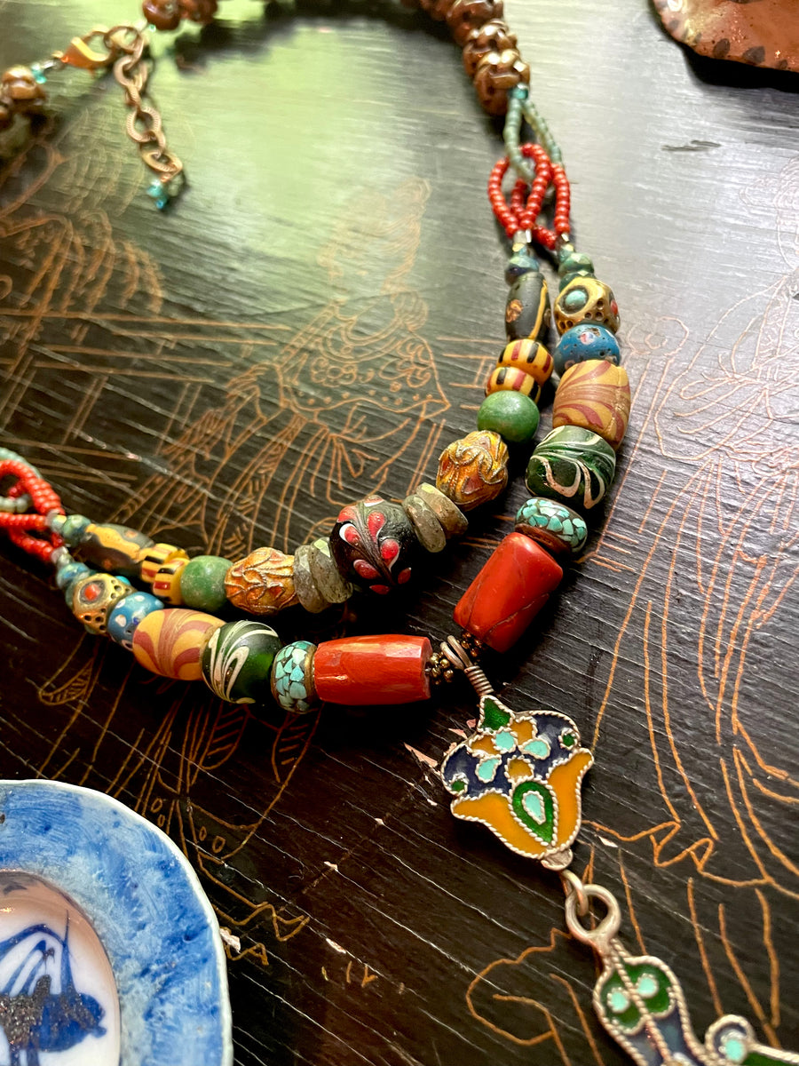Blue Enamel Carnelian
