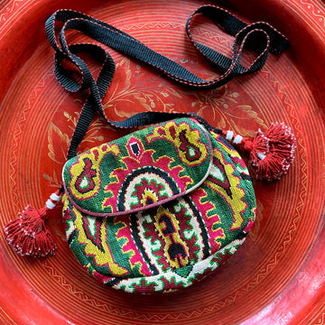 Green evening bag