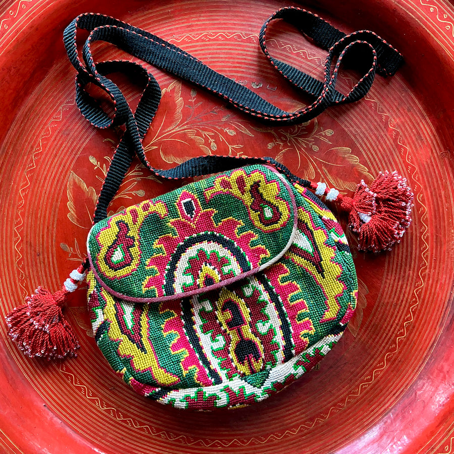 Green evening bag