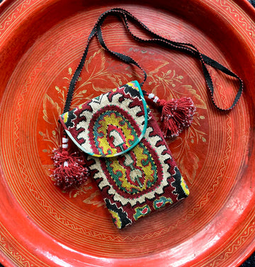 Maroon and marigold day bag
