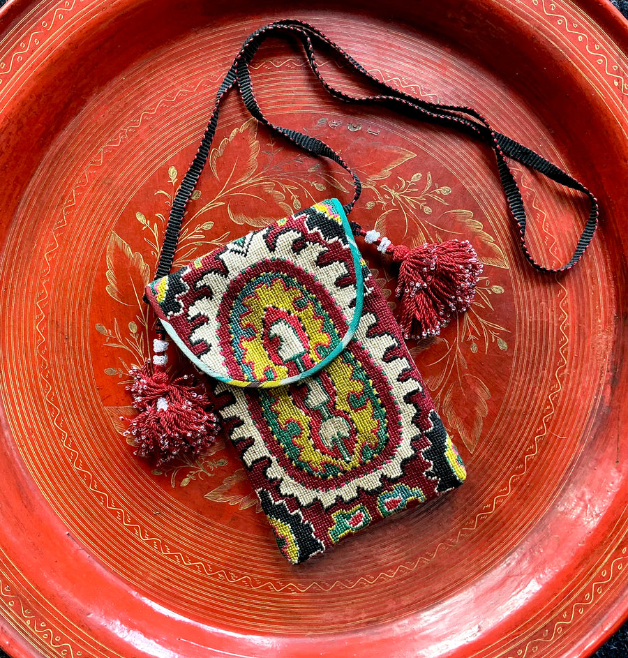 Maroon and marigold day bag