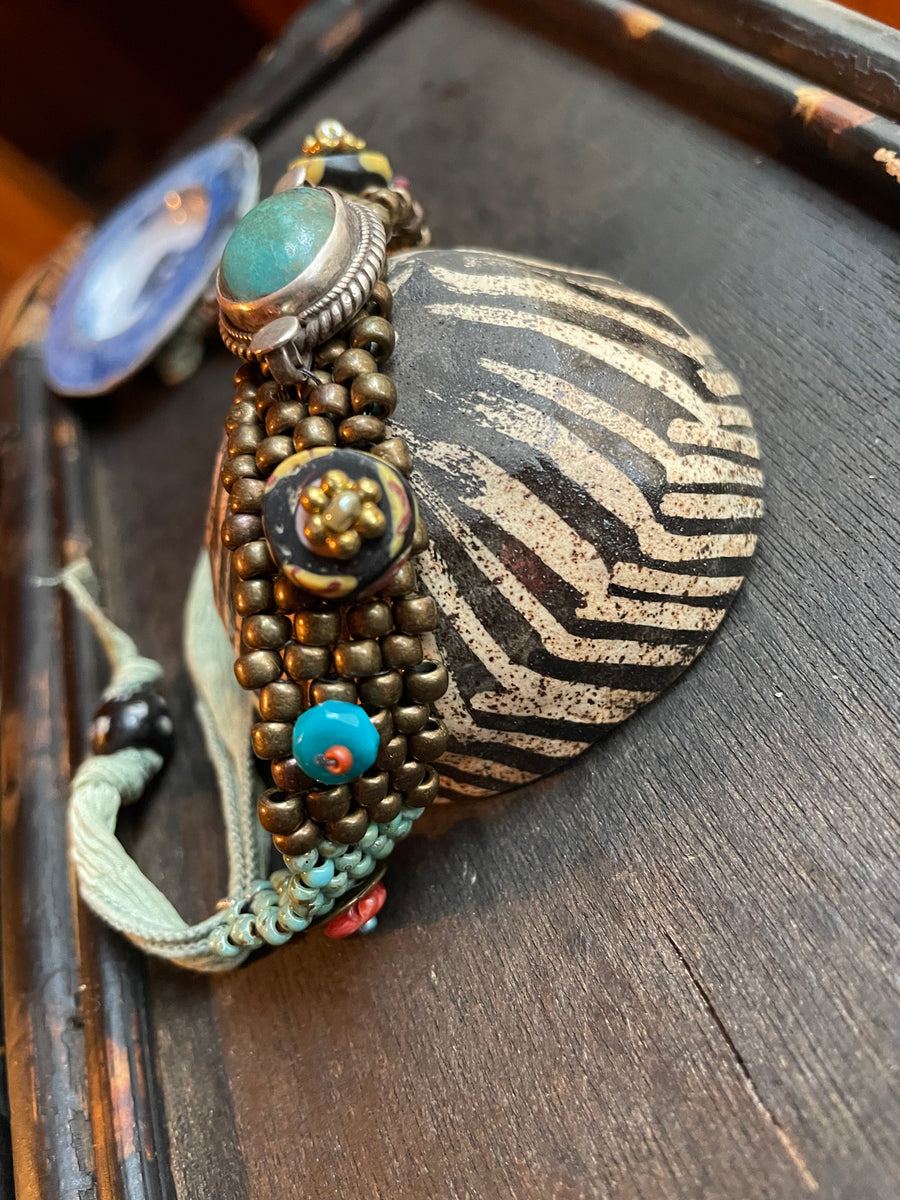 Turquoise and bronze bracelet