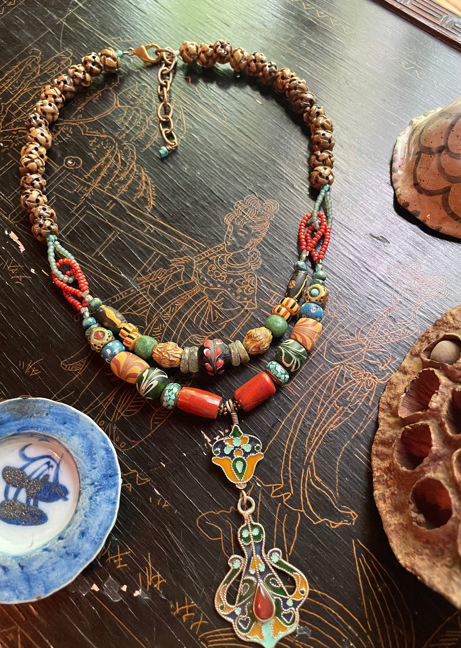 Blue Enamel Carnelian