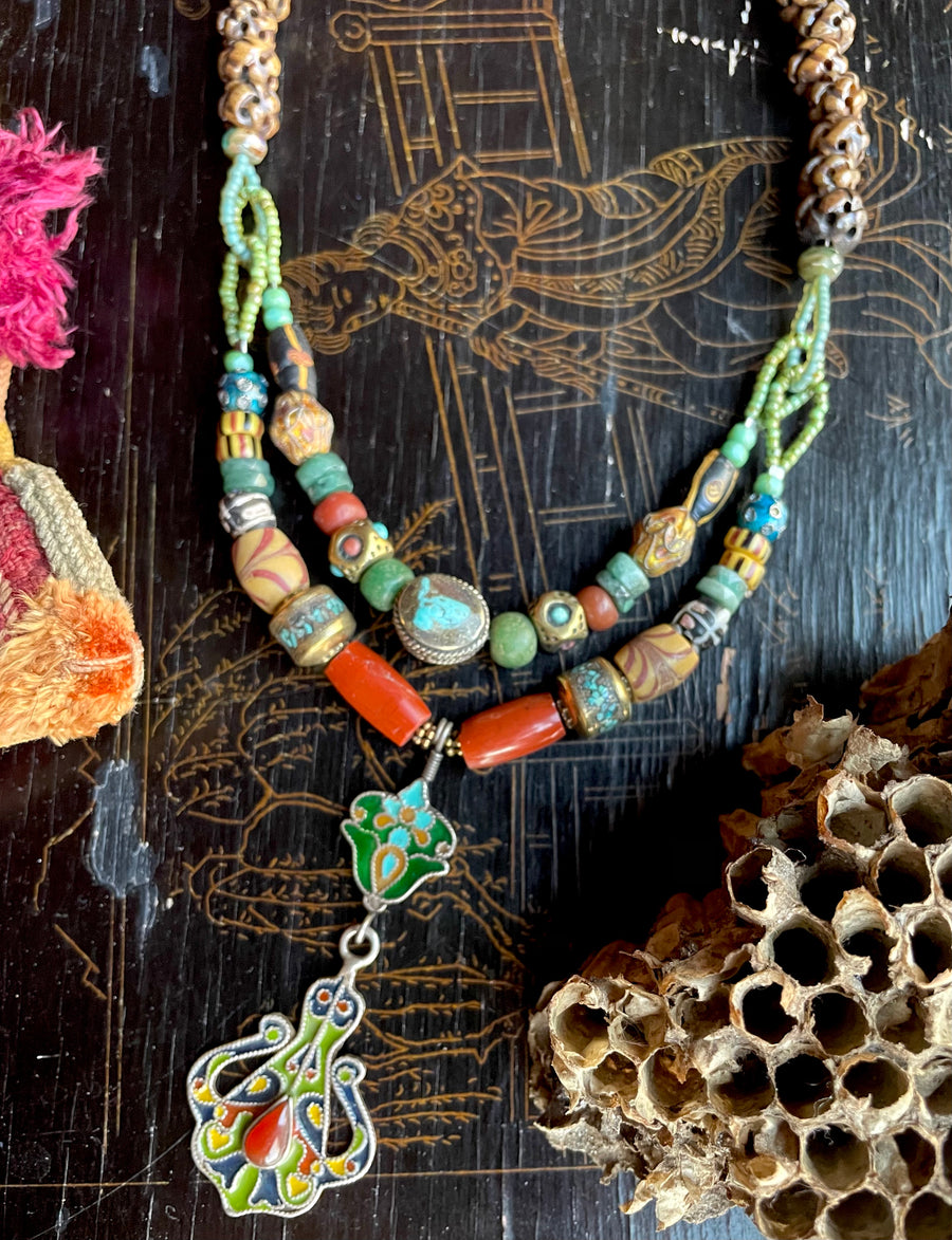 Blue Enamel Carnelian